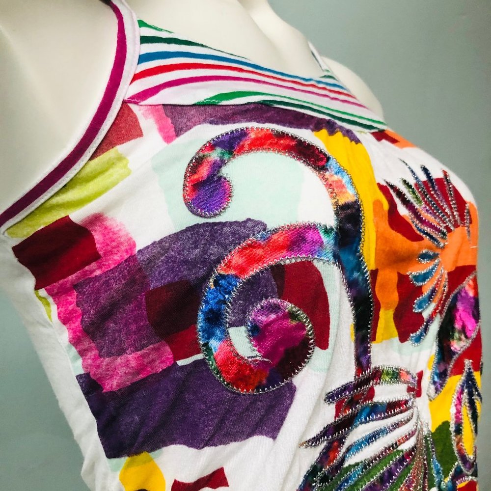 Desigual Patchwork Sequined Tank Top - image 2